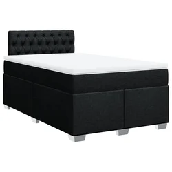Vidaxl Box spring postelja z vzmetnico črna 120x190 cm blago