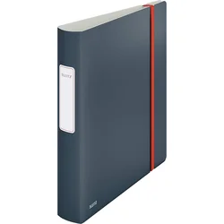 Leitz - Mapa A4 PP 2-obroča Leitz Cosy z elastiko, 60 mm, siva