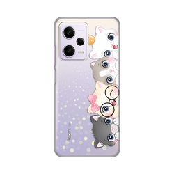 Silikonska maska za Xiaomi Redmi Note 12 Pro 5G (EU) Cats Print Skin providna