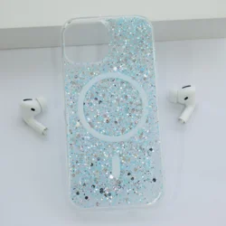 Futrola Maska Shine Shimmer Magsafe za iPhone 15 Plus plava