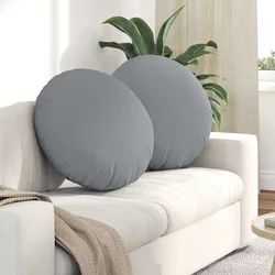 Jastučići za sjedenje 2 pcs Svijetlo siva O60 x 21 cm tkanina