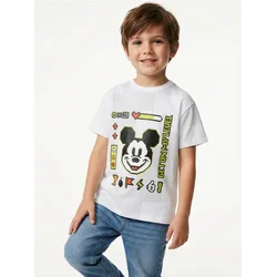 Sinsay - Pamučna majica sa printom Mickey Mouse - belo