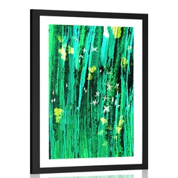 Plakat s paspartujem zelena čarobnost cvetja - 30x45 no frame
