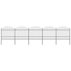Vrtna ograda s vrhom koplja Čelik 892,5 x 175 cm Crna