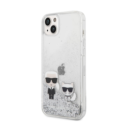 Torbica Karl Lagerfeld Hc Liquid Glitter Karl&Choupette za iPhone 14 Plus 6.7 srebrna(KLHCP14MGKCS)