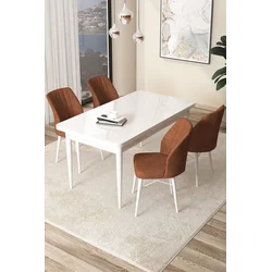Hanah Home Set Trpezarijski sto i 4 stolice Arp, Terakota