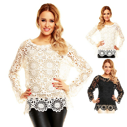 Bluza čipkasta Golden Live, Krem