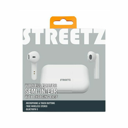 STREETZ STREETZ True Wireless Stereo slušalke s polnilnim ohišjem, polu-in-ear, BT 5, mat bele, (21358149)