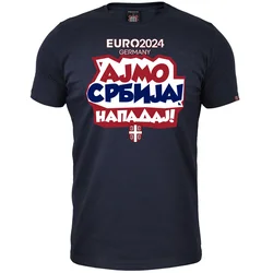 011Shop Muška majica kratkih rukava, Ajmo Srbija napadaj! EP 2024, Teget