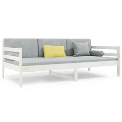 Vidaxl Izvlečna postelja brez vzmetnice bela 90x190 cm trdna borovina
