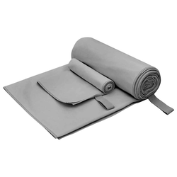 Set sportskih ručnika 2 pcs Tamno siva tkanina