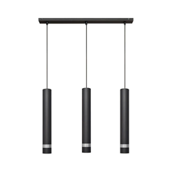 LED luster na sajli TUBA 3xGU10/4,8W/230V crna/hrom