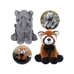 Charlie Bears Charlie Bears Komplet dveh plišastih igrač iz serije Cuddle Cubs: nosorog, panda – idealne plišaste igrače za dojenčke, 13 cm