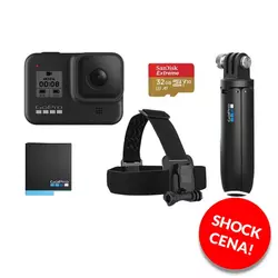 GOPRO športna kamera Hero 8 Black + SD kartica + baterija + Shorty držalo + Headstrap