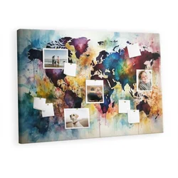 tulup.si Plošča iz plute Akvarel 120x80 cm Kovinski zatiči
