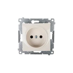 shumee Simon 54 Enojna vtičnica b/u 16A IP20 z zaklopom za tirnice, krem DG1Z.01/41
