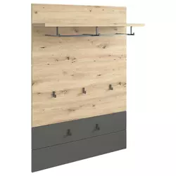 PANEL ZA ODLAGANJE KAPUTA antracit, boja hrasta  pločasti materijal