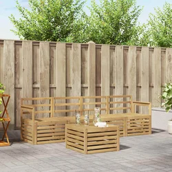 Set vanjskih sofa 5 pcs Bijela Čvrsto drvo akacije