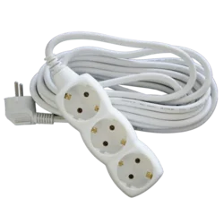 Produžni kabl + 3 utičnice 3x1,5mm2 - 5m beli
