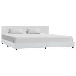 Vidaxl Posteljni okvir belo umetno usnje 180x200 cm
