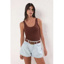 Trendyol Milla Ženska majica TWOSS22AL0042, Braon