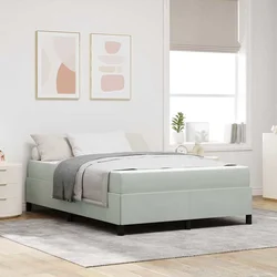 Krevetna konstrukcija Svijetlo siva 140 x 190 cm tkanina