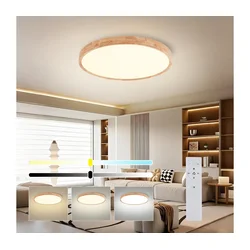Brilagi - LED prigušiva svetiljka WOODROUND LED/40W/230V 3000-6000K prečnik 60 cm + daljinski upravljač