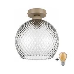 BRILAGI - LED plafonsko svetlo R GLASS 1xE27/60W/230V O 25 cm bež/zadimljeno-siva