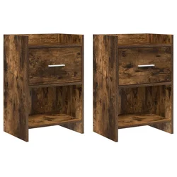 Noćni ormarići 2 pcs Dimljeni hrast 40 x 30 x 60 cm
