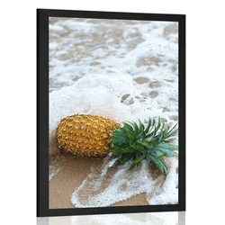 Plakat ananas v morskem valu - 60x90 no frame