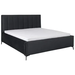 Carryhome OBLAZINJENA POSTELJA 160 cm  x 200 cm , tekstil črna