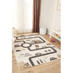 Conceptum Hypnose Tepih Bohem Kids Road, 200x290 cm, Sivi