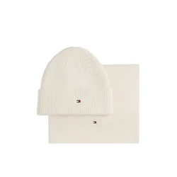 Tommy Hilfiger Set šal + kapa AW0AW19136 Kremna