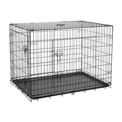 Rebel Animals Metalni kavez za pse sa dvoje vrata RA-1204, XXL, 107x71x78 cm, Crni