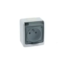 Pawbol BETA Enojna vtičnica 2P+Z IP44 dimna D.3110G/1