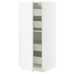 METOD / MAXIMERA Visoki element s fiokama, bela Enköping/bela im. drveta, 60x60x140 cm