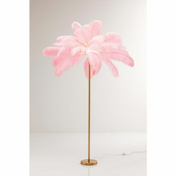 Meblo Trade Podna Lampa Feather Palm Pink 65x65x165h cm