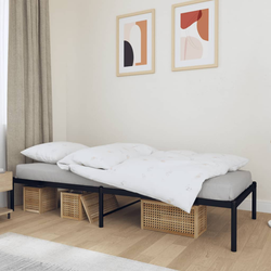 Metalni okvir za krevet crni 75 x 190 cm