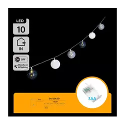 Aigostar - LED niz 10xLED/3xAA 2m topla bela