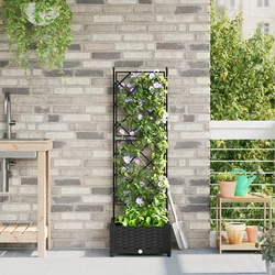Vrtna saksija Crna 40 x 40 x 125,5 cm Plastika