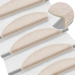 Prostirke za stepenice 10 kom 56x17x3 cm poluokrugle boje taupe