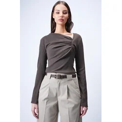 Trend Alacati Stili Ženska bluza Alc-X14967, Braon