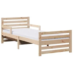 Vidaxl Posteljni okvir z raztegljivo blazino Rjava 80 x 200 cm