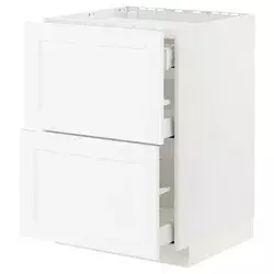 METOD / MAXIMERA Pod.elem.grej.ploča/2front/3fiok, bela Enköping/bela im. drveta, 60x60 cm