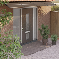 Nadstrešnica za vrata crna 350 x 75 cm polikarbonatna