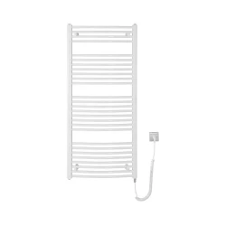 Aqualine - Kupaonski električni okrugli radijator ORBIT-E 600W 132x60 cm, beli