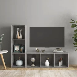 TV ormarići 2kom siva boja betona 107x35x37cm konstruirano drvo