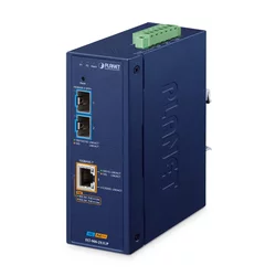 PLANET IP40 Industrial 2-Port omrežni medijski pretvornik Modra