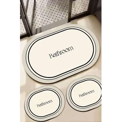 Lessentiel Maison Set prostirki za kupatilo Farbelle, 3 Komada, Bela