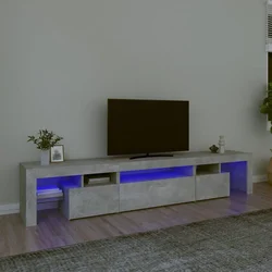 TV ormarić s LED svjetlima siva boja betona 215x36,5x40 cm